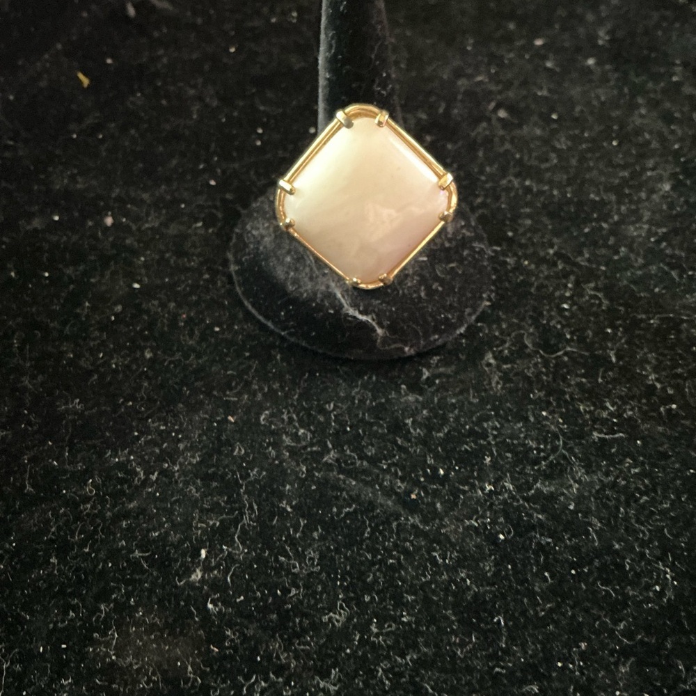 Fire Opal Artisan Vintage Ring Gold Metal Setting